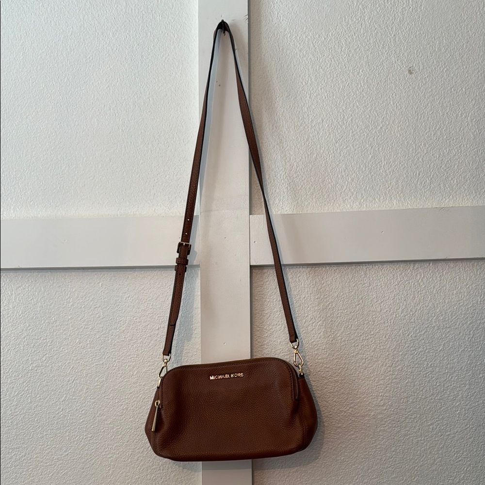 Michael Kors Brown Leather Crossbody Bag with Adjustable Strap